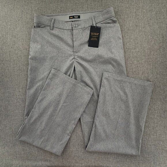 NEW! Womens Lee Trouser Pants Gray Ultra Lux comfort w/ Flex Motion 8 Medium - Picture 2 of 16